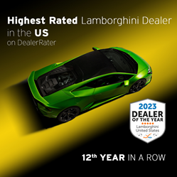 Lamborghini Dallas Earns DealerRater Lamborghini Dealer of the Year Award for 12th Year in a RowLamborghini Dallas Earns DealerRater Lamborghini Dealer of the Year Award for 12th Year in a Row